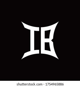 IB monogram logo with sharped shape design template isolated on black background