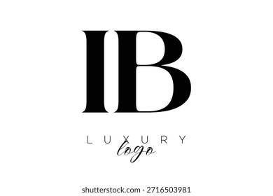 IB Serif Letter Monogram Typography Logo for Elegant Premium Branding Identity