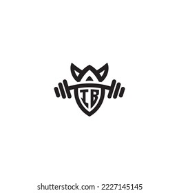 IB simple line fitness gym concept in high quality professional design that will print well across any print media