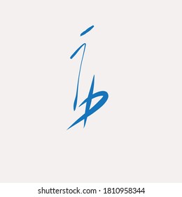 ib tagline Initial handwriting logo vector