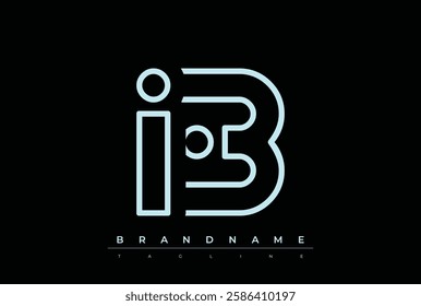 IB Technology Letter Logo Template. This tech letter logo is a graphic mark that uses letters to represent a technology company.