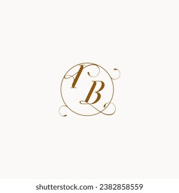 Símbolo único del logotipo de boda IB de tu matrimonio y puedes usarlo en tu apartamento de boda