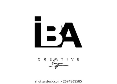 Logotipo de espacio negativo minimalista creativo de IBA con monograma moderno para marca y logotipo de marca comercial con letras iniciales Diseño de logotipo para marca.