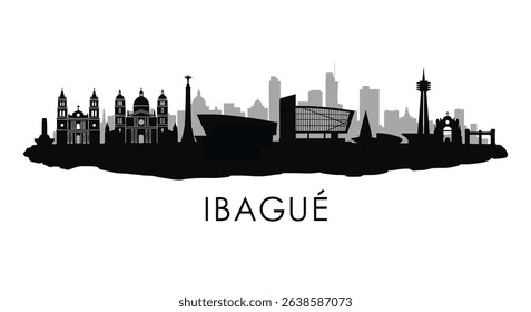 Ibague Skyline Cityscape Vector Colombia.
