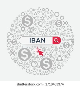 IBAN Mean (international Bank Account Number) Word Written In Search Bar ,Vector Illustration.