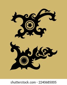 Iban Tribal art design, Borneo kalimantan dayak ornament vector