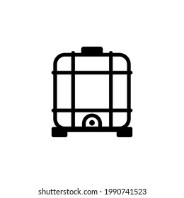 IBC Container Line Icon. Clipart Image Isolated On White Background.