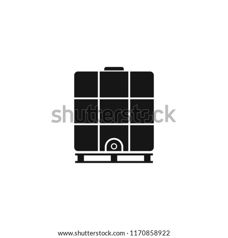 Ibc container silhouette icon. Intermediate Bulk Container. Clipart image isolated on white background