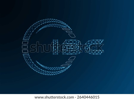 IBC low poly letter logo vector design. IBC lower poly logo design. Low poly logo.