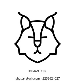 iberian lynx icon. Line Art Style Design Isolated On White Background