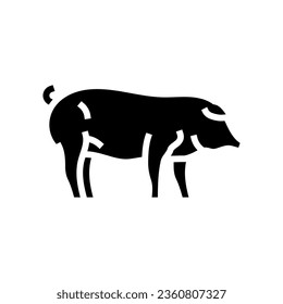 iberico pig breed glyph icon vector. iberico pig breed sign. isolated symbol illustration