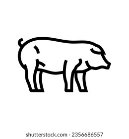 vector de icono de línea de raza de cerdo iberico. signo de raza de cerdo iberico. símbolo de contorno aislado ilustración negra