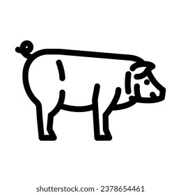 iberico pig breed line icon vector. iberico pig breed sign. isolated contour symbol black illustration