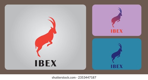Ibex-Tier-Vektorlogo mit minimalistischem Design