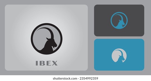 Ibex-Tier-Vektorlogo mit minimalistischem Design