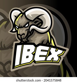 Ibex Esport Logo. Geeignet für Team-Logo oder Begleitlogo und Maskottlogo oder T-Shirt-Design.