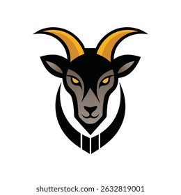 Ibex head mascot logo vector art illustration