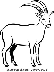 Ibex Line Art Vektorgrafik Datei