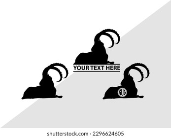 Ibex Monogram Vector Illustration Silhouette