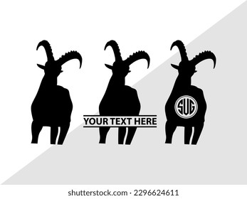 Ibex Monogram Vector Illustration Silhouette