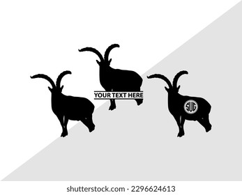 Ibex Monogram Vector Illustration Silhouette