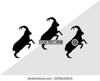 Ibex Monogram Vector Illustration Silhouette