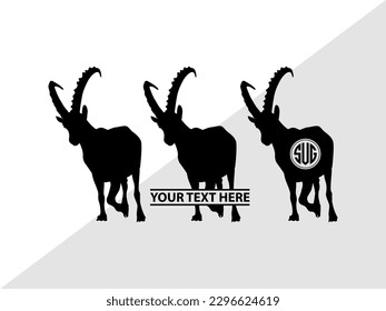 Ibex Monogram Vector Illustration Silhouette