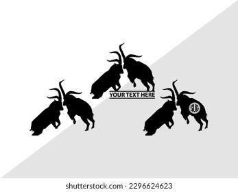 Ibex Monogram Vector Illustration Silhouette