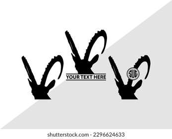 Ibex Monogram Vector Illustration Silhouette