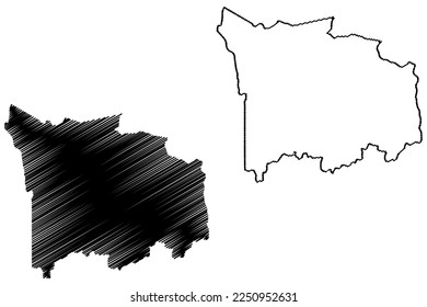 Ibicarai municipality (Bahia state, Municipalities of Brazil, Federative Republic of Brazil) map vector illustration, scribble sketch Ibicaraí map