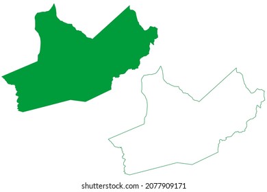 Ibicoara municipality (Bahia state, Municipalities of Brazil, Federative Republic of Brazil) map vector illustration, scribble sketch Ibicoara map