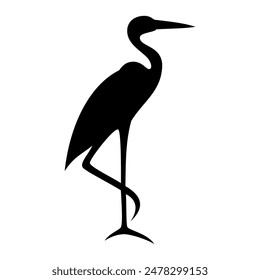 Ibis bird animal silhouette. Vector image