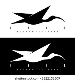 ibis bird design logo icon vector