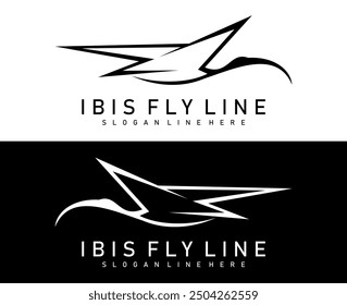 ibis fly line illustration logo design vector