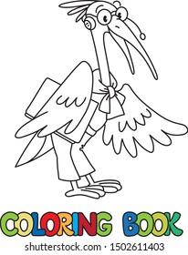 Ibis interpreter or translator. ABC Coloring book