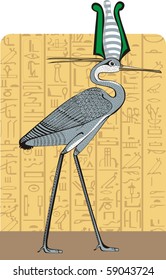 Ibis on Egypt background