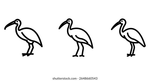 ibis outline or line icon design bundle.