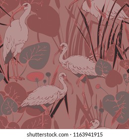 Ibis Sacred Bird Pattern