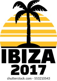 Ibiza 2017 with palm and sun