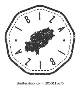 Ibiza, Balearic Islands, Spain Map Stamp Retro Postmark. Silhouette Postal Passport. Seal Round Vector Icon. Badge Vintage Postage Design.