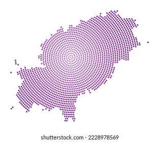 Ibiza dotted map. Digital style shape of Ibiza. Tech icon of the island with gradiented dots. Modern vector illustration.