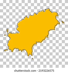 Ibiza high detail map island, spanish region flat sign, web design vector illustration .