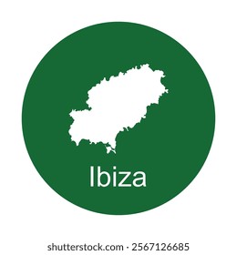 Ibiza island map icon illustration design