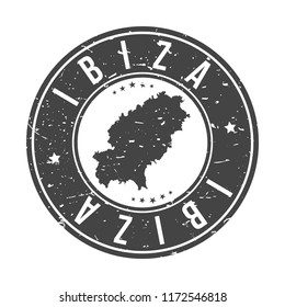 Ibiza Island Spain Map Travel Stamp Icon City Design Tourism Export Seal