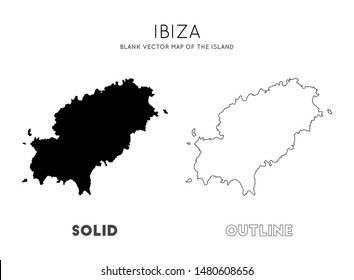 Ibiza map. Blank vector map of the Island. Borders of Ibiza for your infographic. Vector illustration.