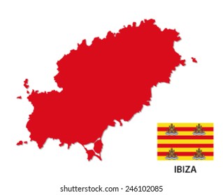 Ibiza Map With Flag