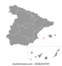 Ibiza map, Spain region. Vector illustration.