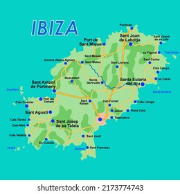 Ibiza Maps Simple Map Geographi C Stock Vector (Royalty Free ...