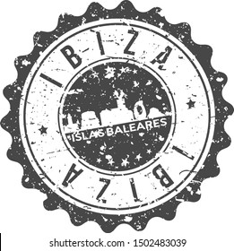 Ibiza Spain City Skyline. Silhouette City. Design Vector. Famous Monuments.