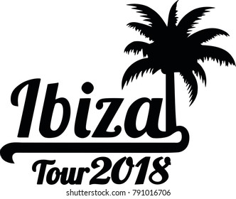 Ibiza tour 2018 with palm tree black